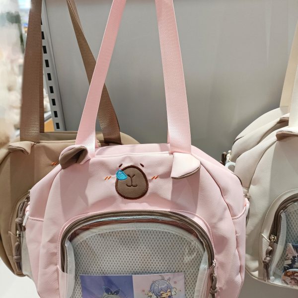 Bear Ita Crossbody Bag with Clear Window for Plushies and Pins — crossbody ita bag with clear display window