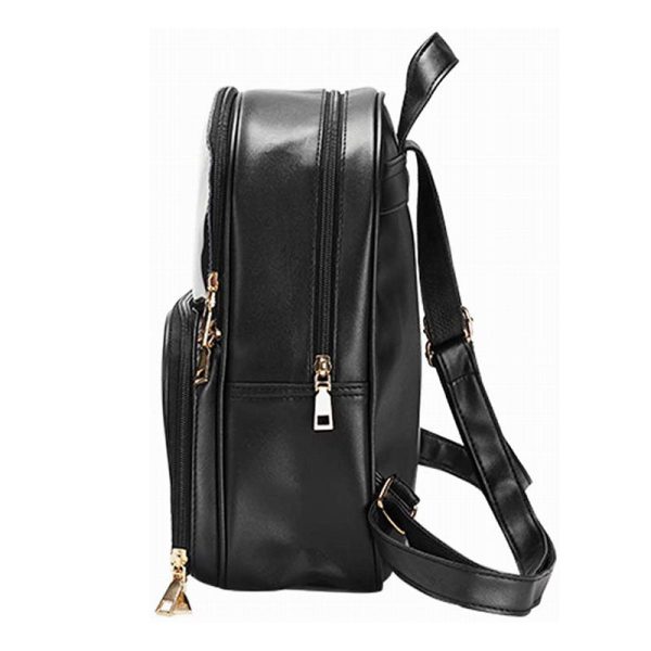 Black Backpack with Clear Window for Photocards and Pins — ita backpack detail view