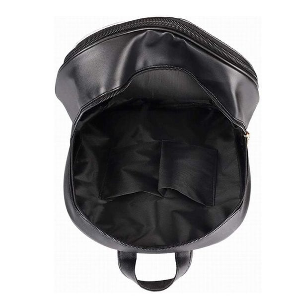 Black Backpack with Clear Window for Photocards and Pins — ita backpack detail view