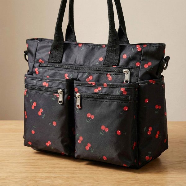 Black Cherry Messenger Bag for Pin Display — ita bag detail view