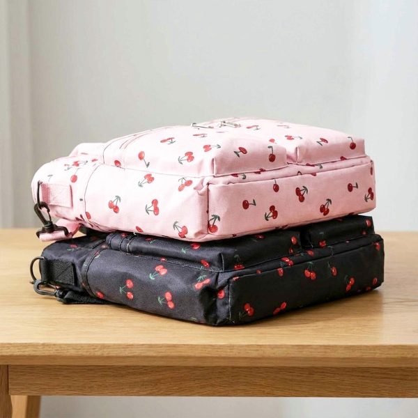 Black Cherry Messenger Bag for Pin Display — ita bag detail view