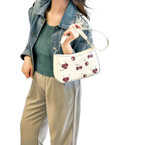 Black Cherry Shoulder Bag for Pin Display — crossbody ita bag detail view