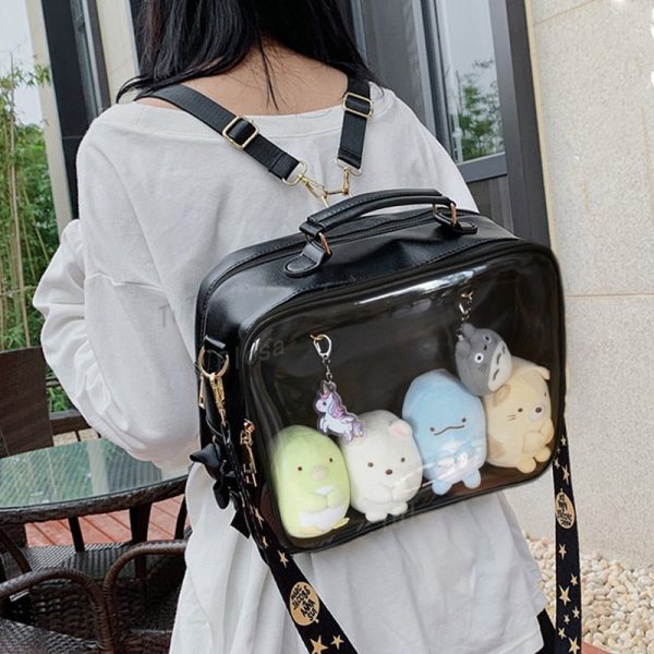 Black Ita Backpack for Plushies and Pins — ita backpack with clear display window