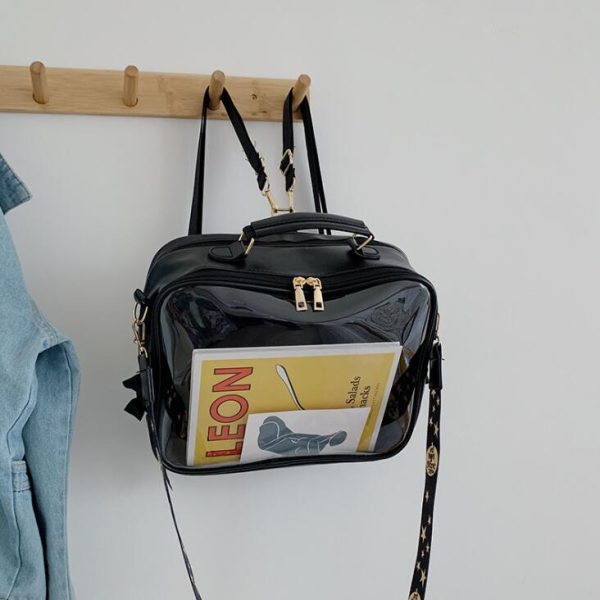 Black Ita Backpack for Plushies and Pins — ita backpack detail view
