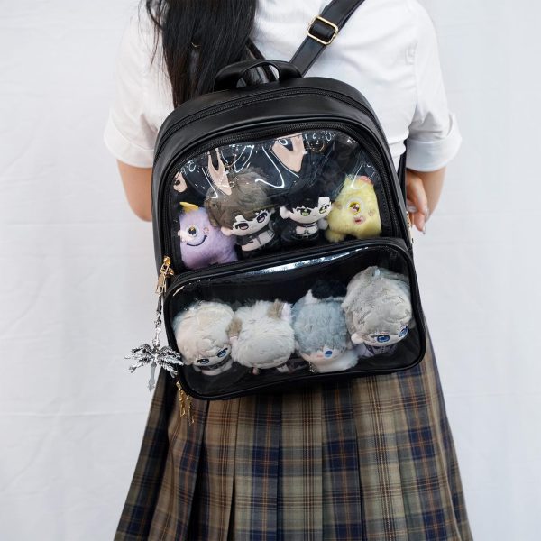 Black Ita Backpack with Clear Window for Pin Display — ita backpack with clear display window
