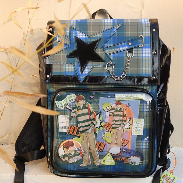 Black Ita Backpack with Clear Window for Plushies and Pins