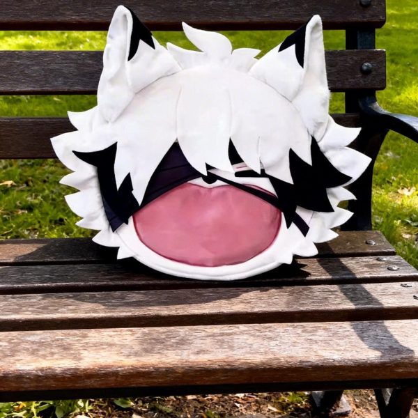 Black Ita Backpack with Clear Window for Plushies and Pins — ita backpack detail view