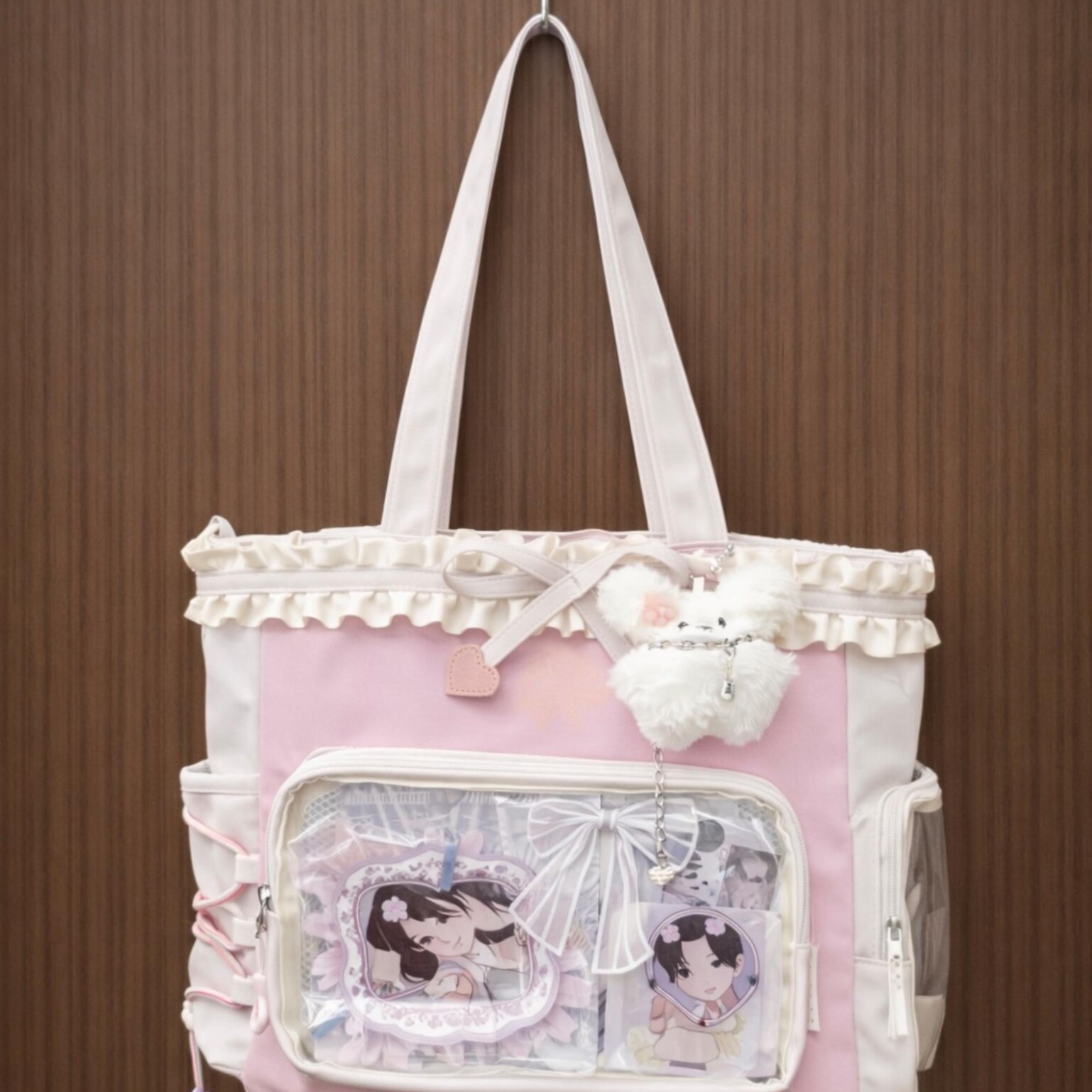 Black Ita Shoulder Bag for Pin Display Black Ita Shoulder Bag for Pin Display — crossbody ita bag detail view