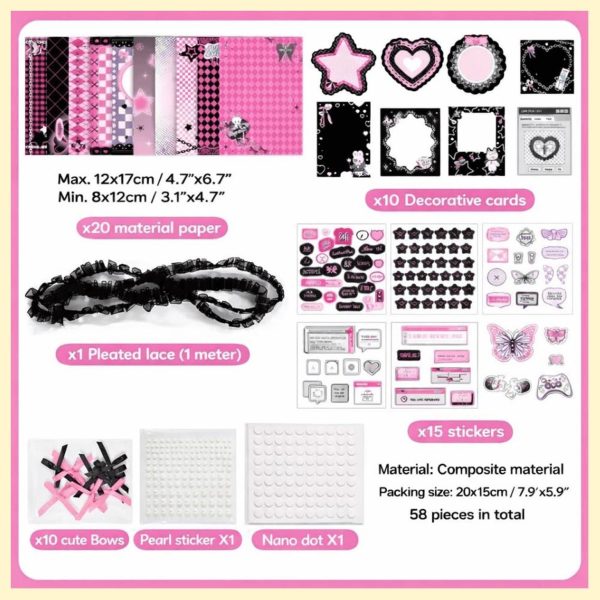 Black Kawaii Gothic Ita Crossbody Bag with Clear Window for Pin Display — crossbody ita bag detail view