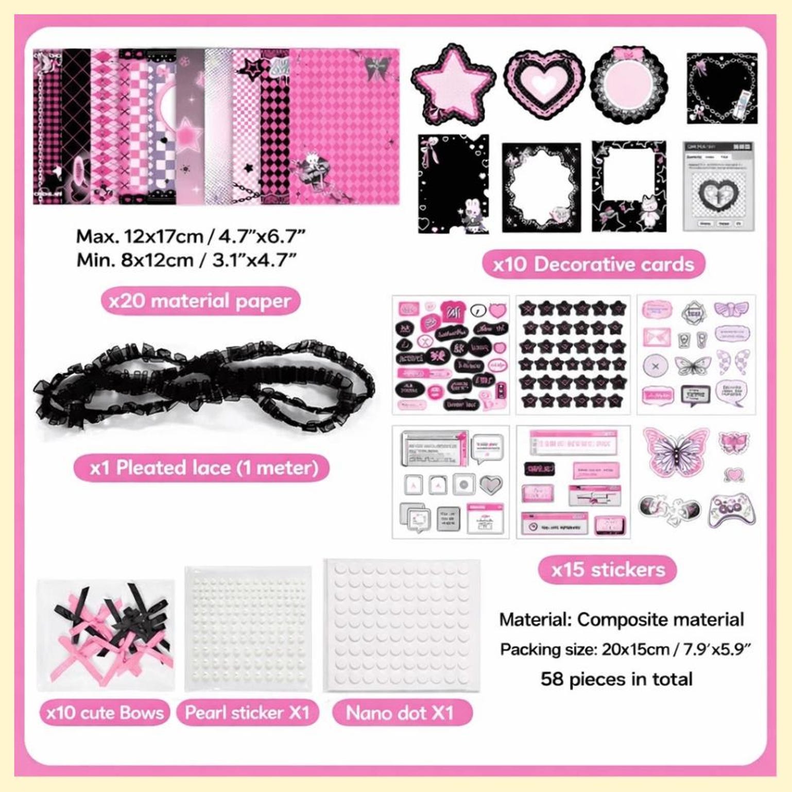 Black Kawaii Gothic Ita Crossbody Bag with Clear Window for Pin Display Black Kawaii Gothic Ita Crossbody Bag with Clear Window for Pin Display — crossbody ita bag detail view