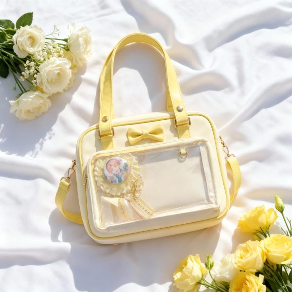 Black Kawaii Ita Handbag for Pin Display — ita bag detail view