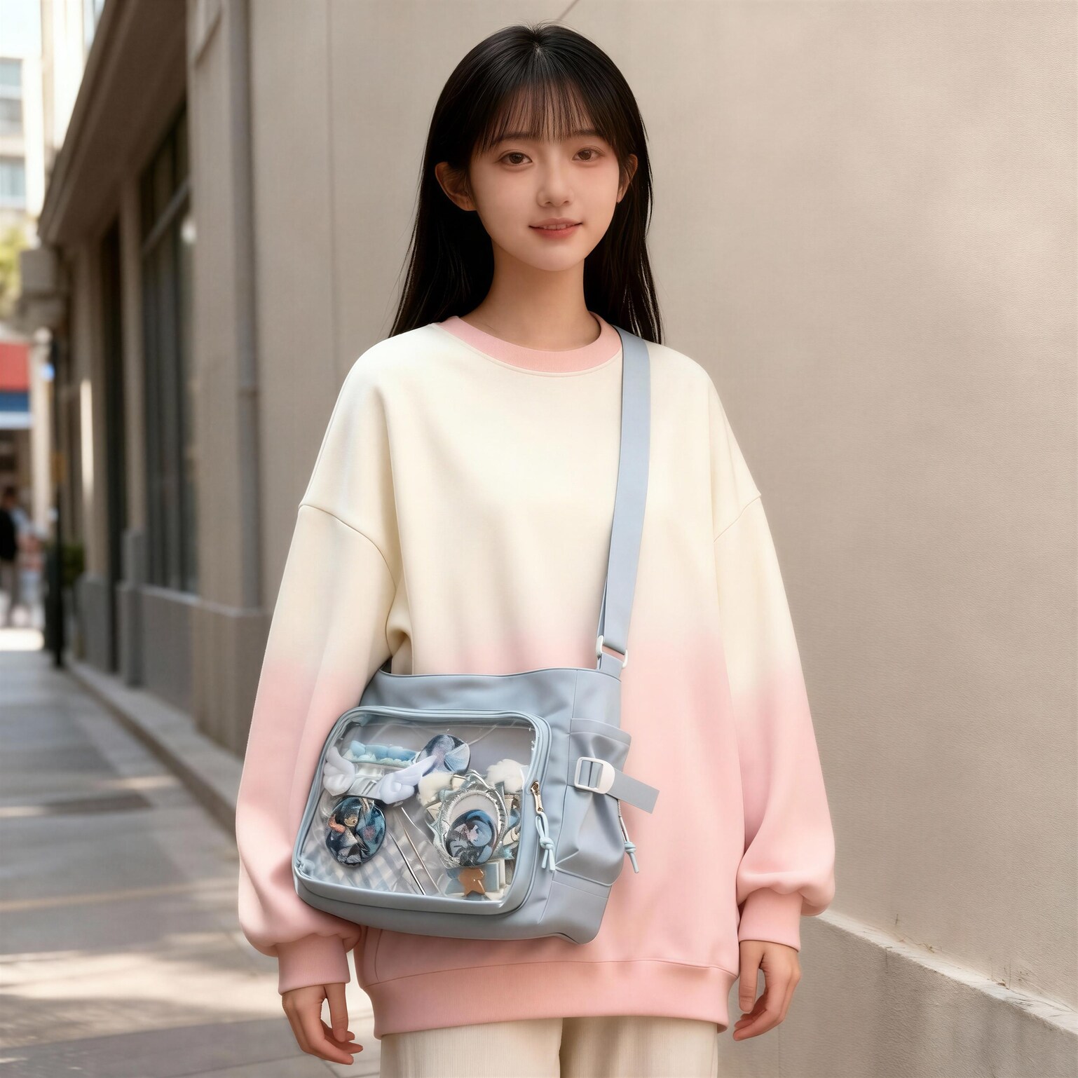 Black Kawaii Ita Handbag for Pin Display Black Kawaii Ita Handbag for Pin Display — ita bag with clear display window