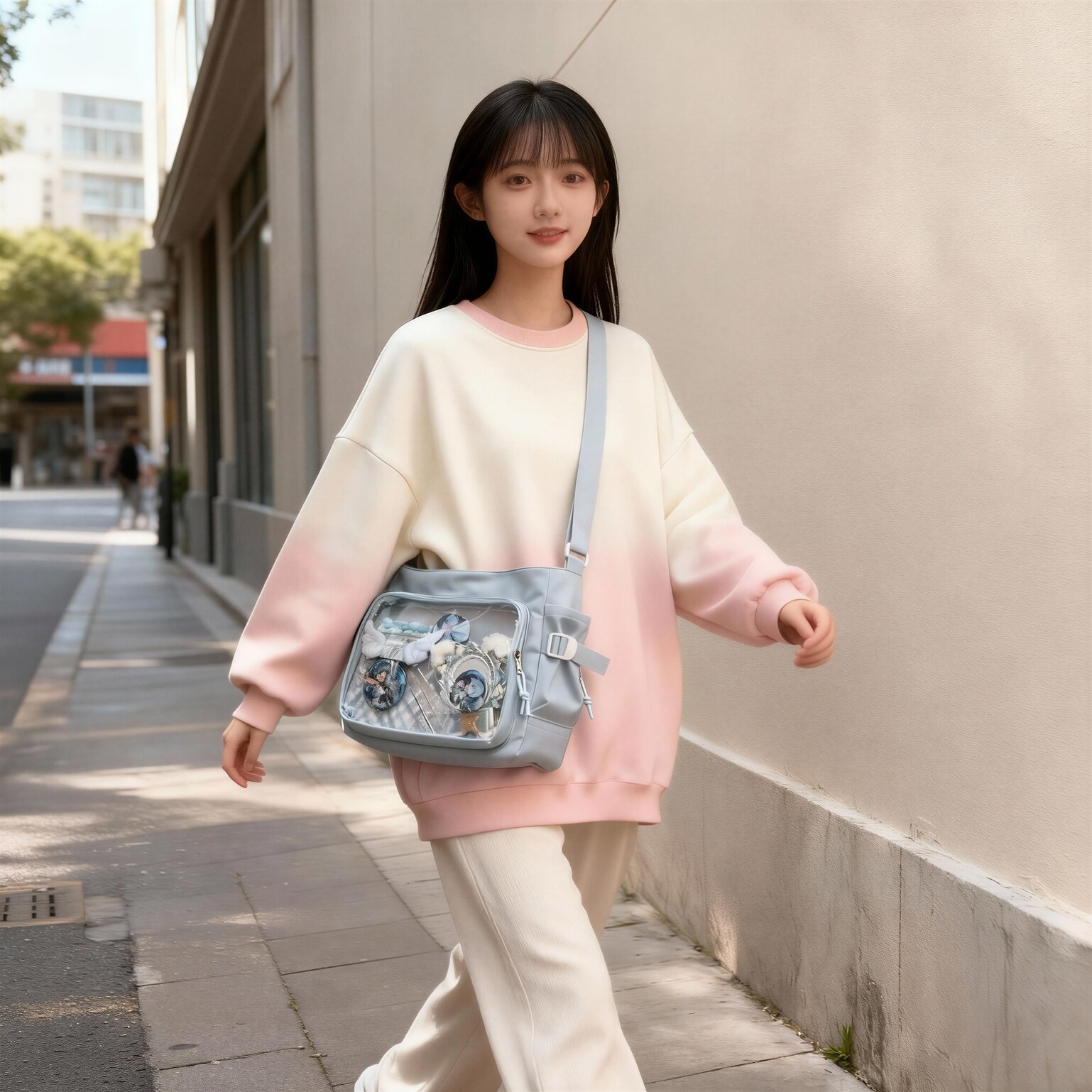 Black Kawaii Ita Handbag for Pin Display Black Kawaii Ita Handbag for Pin Display — ita bag detail view