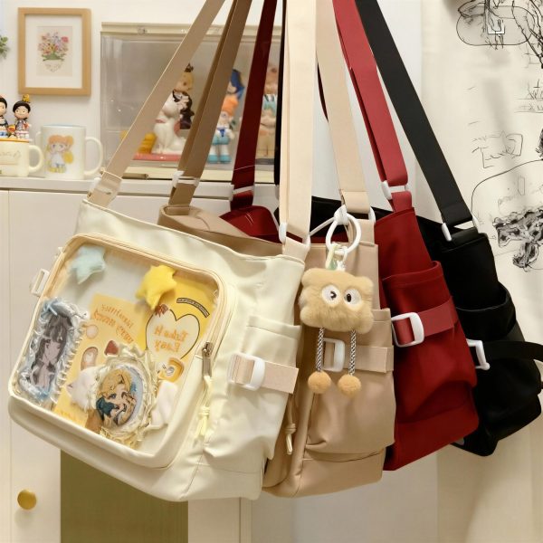 Black Kawaii Ita Handbag for Pin Display — ita bag detail view
