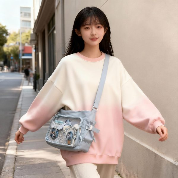 Black Kawaii Ita Handbag for Pin Display — ita bag detail view