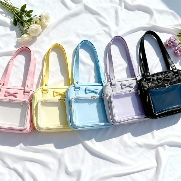 Black Kawaii Ita Handbag for Pin Display — ita bag detail view