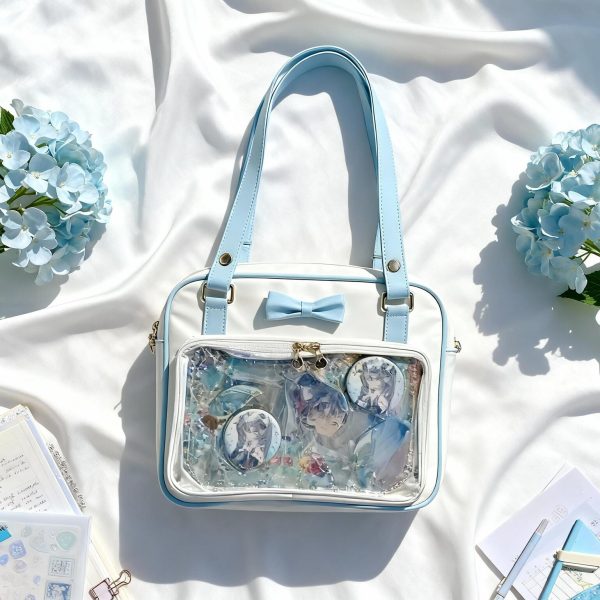 Black Kawaii Ita Handbag for Pin Display — ita bag detail view