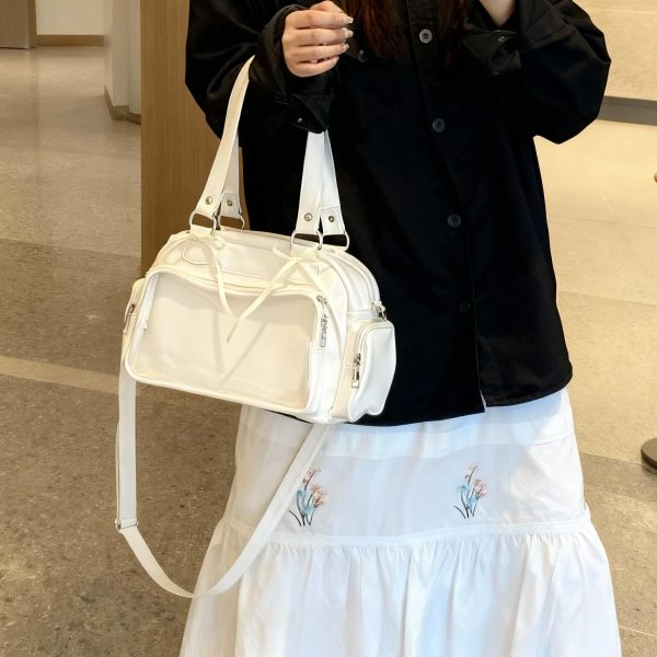 Black Kawaii Ita Shoulder Bag with Clear Window for Plushies and Pins — crossbody ita bag with clear display window