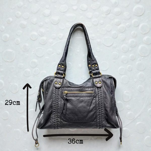 Black Y2K Vintage Crossbody Bag for Pin Display — crossbody ita bag detail view