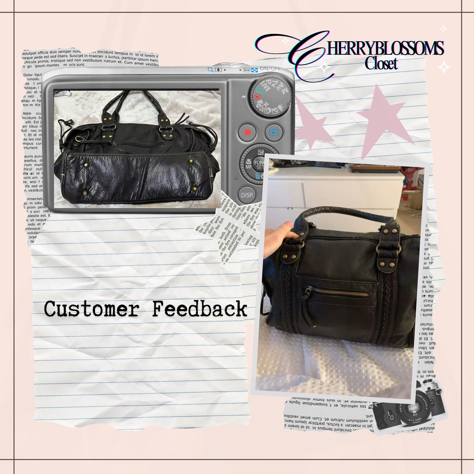 Black Y2K Vintage Crossbody Bag for Pin Display Black Y2K Vintage Crossbody Bag for Pin Display — crossbody ita bag detail view