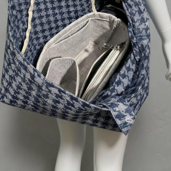 Blue Ita Shoulder Bag with Clear Window and Included Insert for Plushies and Pins — crossbody ita bag detail view