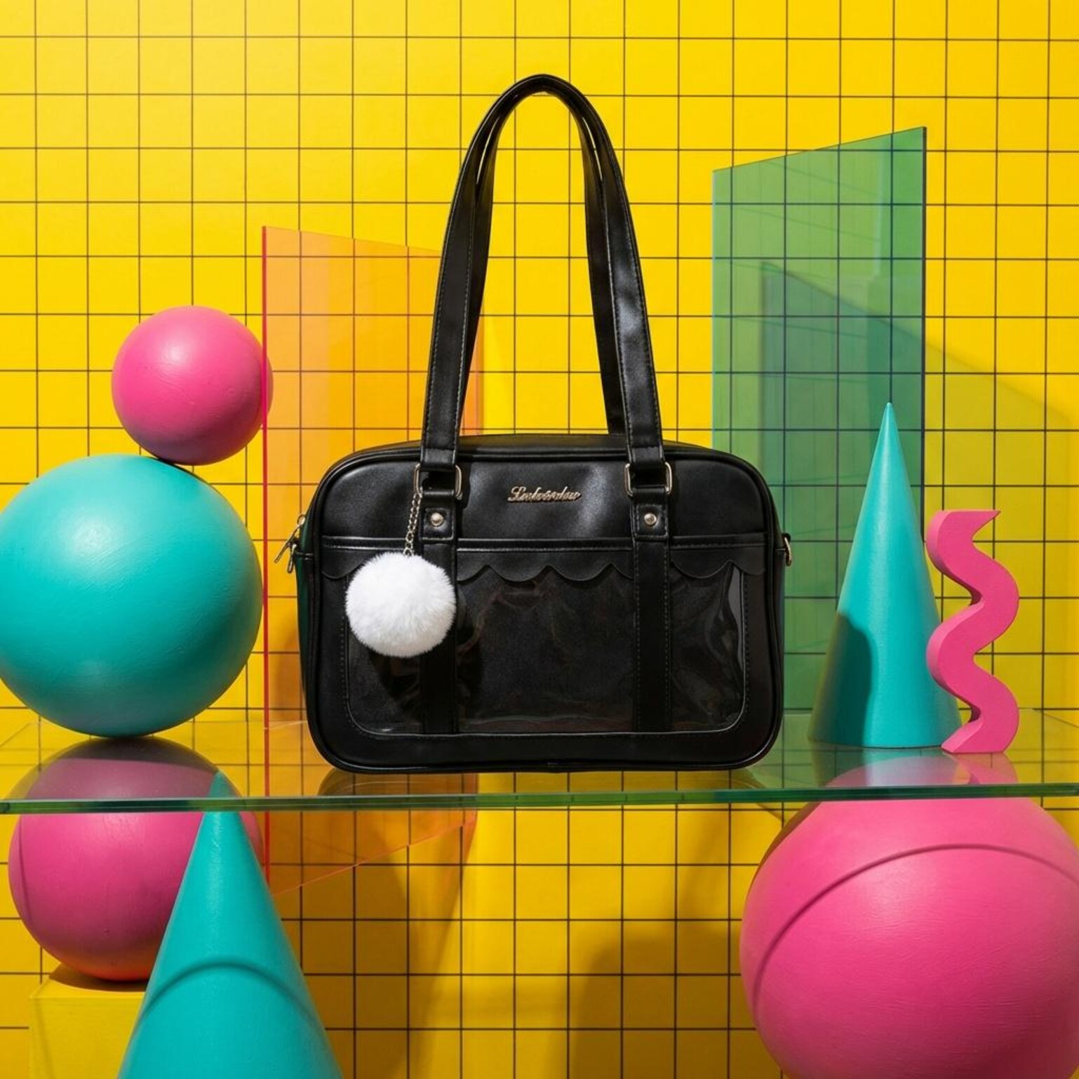 Blue Kawaii Convertible Ita Bag for Pin Display Blue Kawaii Convertible Ita Bag for Pin Display — ita bag detail view