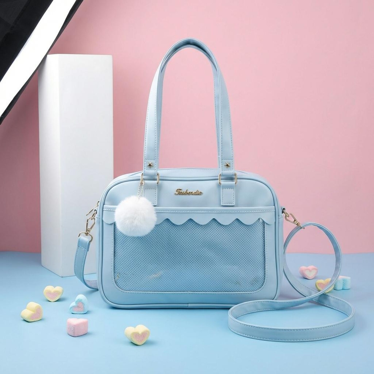 Blue Kawaii Convertible Ita Bag for Pin Display
