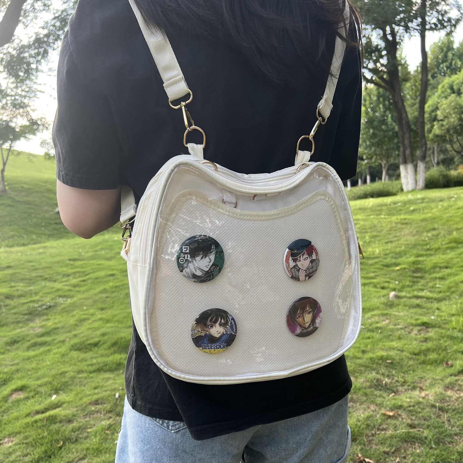 Cat Ita Backpack with Clear Window and Included Insert for Plushies and Pins Cat Ita Backpack with Clear Window and Included Insert for Plushies and Pins — ita backpack detail view