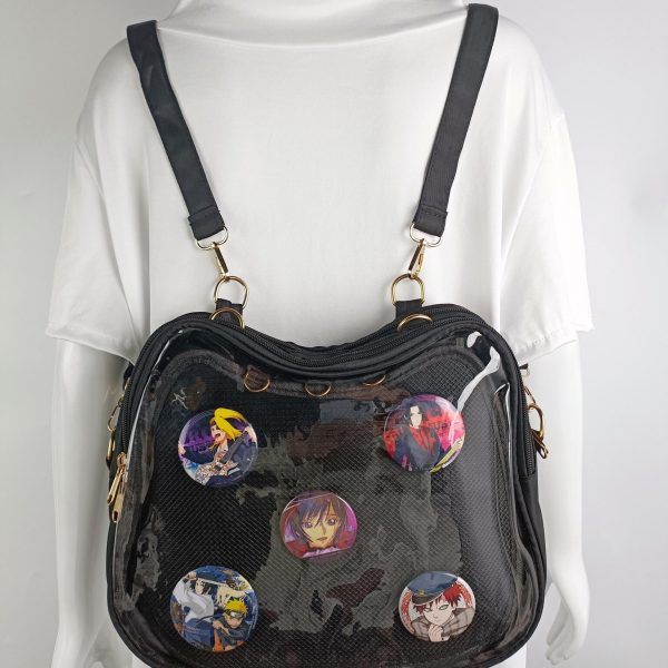 Cat Ita Backpack with Clear Window and Included Insert for Plushies and Pins — ita backpack with clear display window