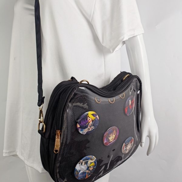 Cat Ita Backpack with Clear Window and Included Insert for Plushies and Pins — ita backpack detail view