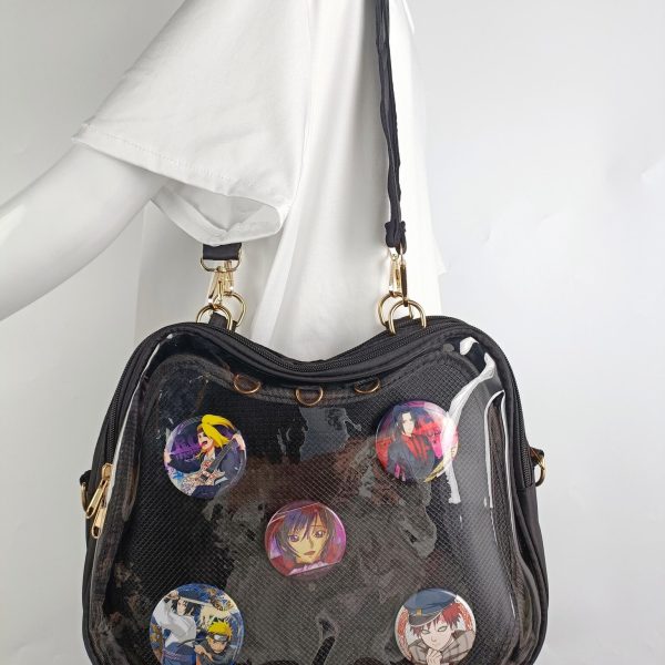 Cat Ita Backpack with Clear Window and Included Insert for Plushies and Pins — ita backpack detail view