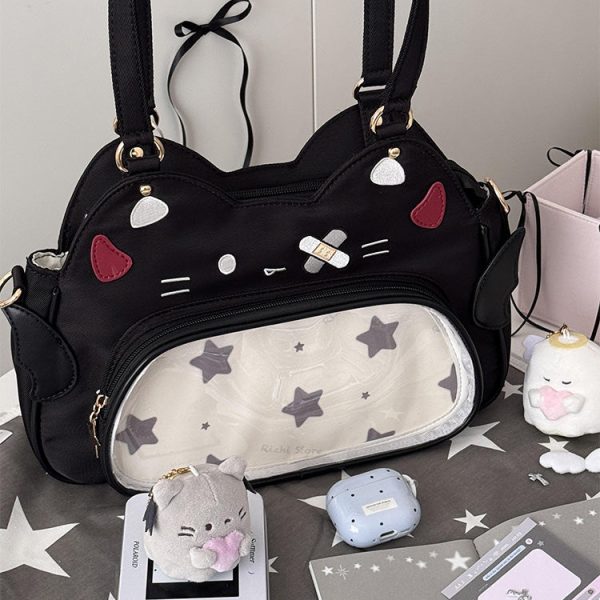 Cat Ita Bag with Clear Window for Plushies and Pins — ita bag with clear display window