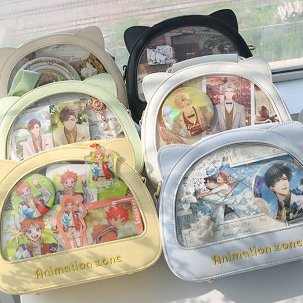 Cat Ita Crossbody Bag for Plushies and Pins — crossbody ita bag with clear display window