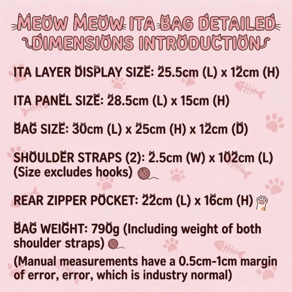 Cat Ita Crossbody Bag with Clear Window for Plushies and Pins — crossbody ita bag detail view