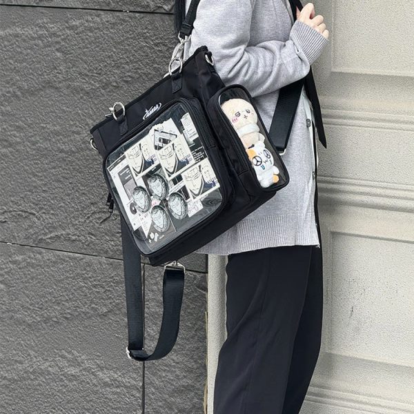 Convertible Ita Bag for Pin Display — ita bag with clear display window