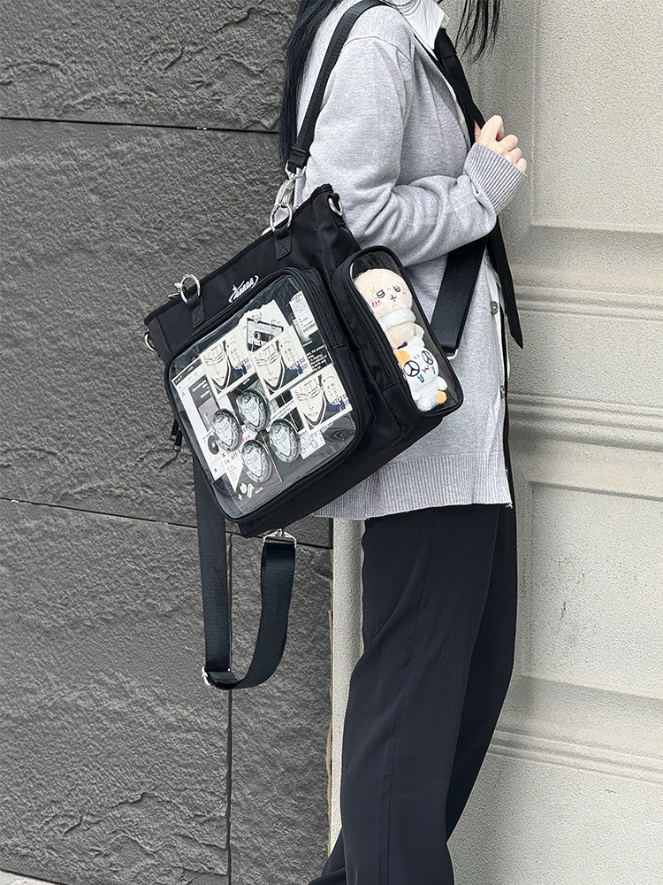 Convertible Ita Bag for Pin Display Convertible Ita Bag for Pin Display — ita bag with clear display window