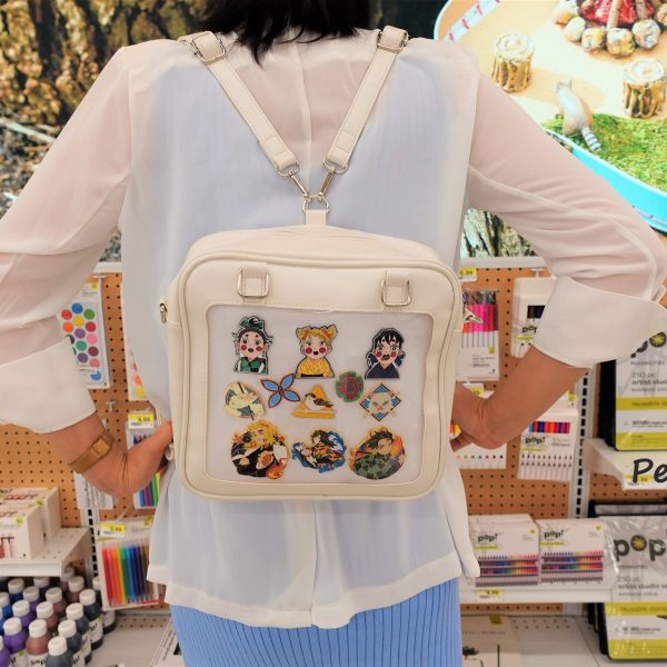 Convertible Ita Bag with Clear Window for Pin Display — ita bag detail view