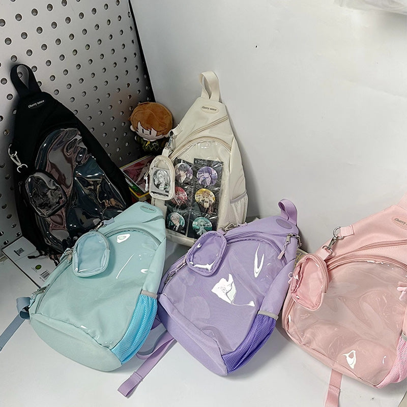 Convertible Ita Bag with Clear Window for Pin Display Convertible Ita Bag with Clear Window for Pin Display — ita bag with clear display window