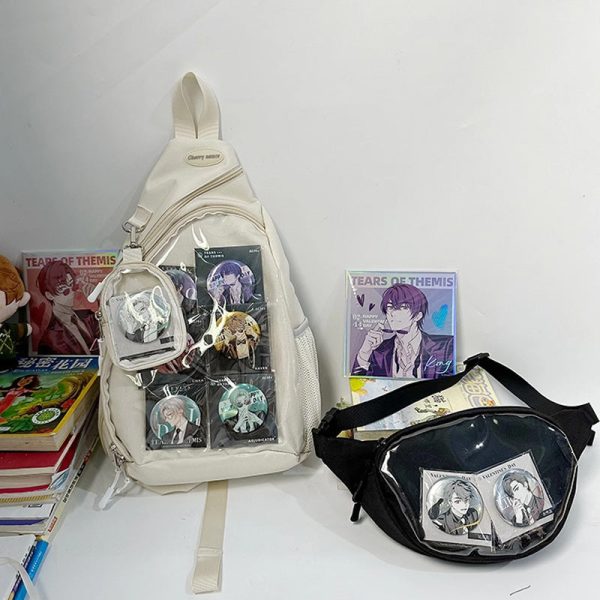 Convertible Ita Bag with Clear Window for Pin Display — ita bag detail view