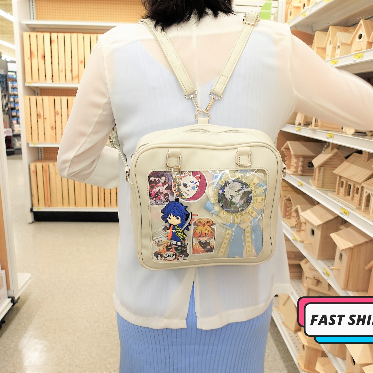 Convertible Ita Bag with Clear Window for Pin Display Convertible Ita Bag with Clear Window for Pin Display — ita bag with clear display window
