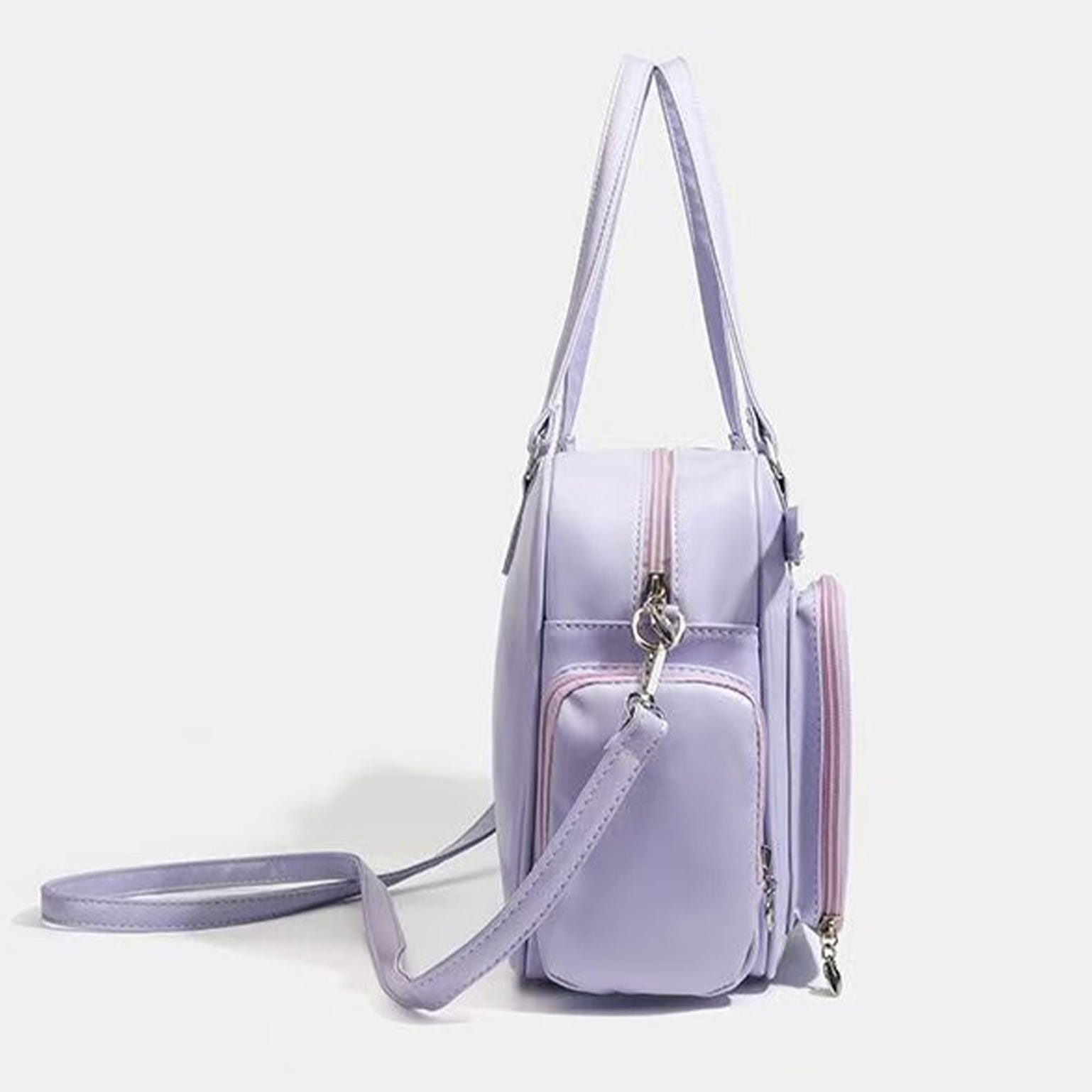 Convertible Ita Bag with Clear Window for Plushies and Pins Convertible Ita Bag with Clear Window for Plushies and Pins — ita bag detail view
