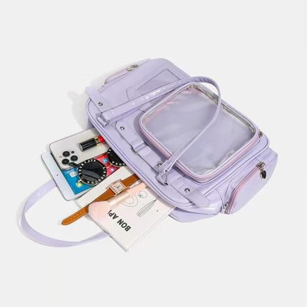 Convertible Ita Bag with Clear Window for Plushies and Pins — ita bag detail view