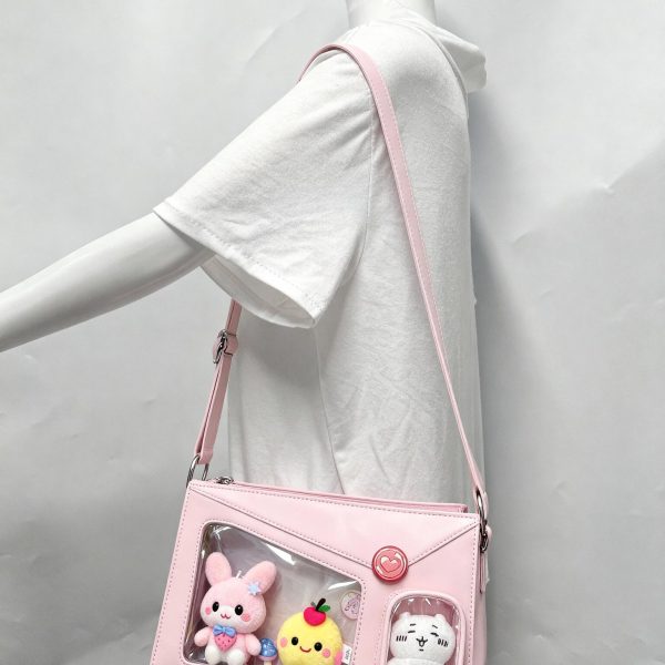 Envelope Ita Crossbody Bag with Clear Window for Plushies and Pins — crossbody ita bag with clear display window
