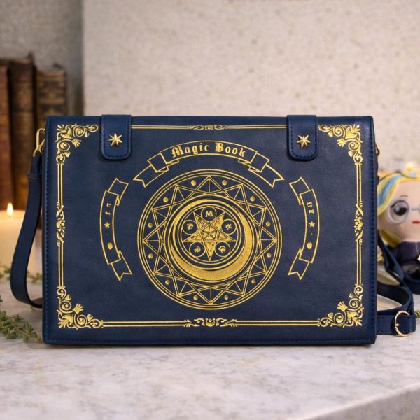 Gold Star Book Ita Shoulder Bag with Clear Window for Photocards and Pins — crossbody ita bag detail view