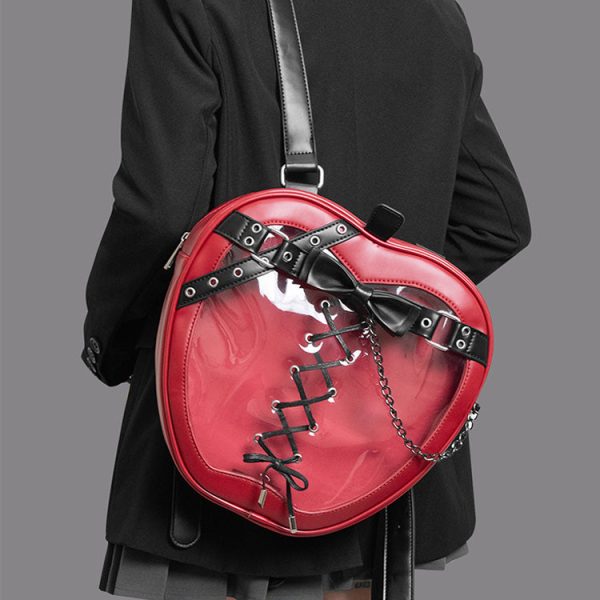 Gothic Apple Ita Backpack with Included Insert for Pin Display — ita backpack detail view