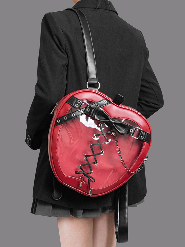 Gothic Apple Ita Backpack with Included Insert for Pin Display Gothic Apple Ita Backpack with Included Insert for Pin Display — ita backpack detail view