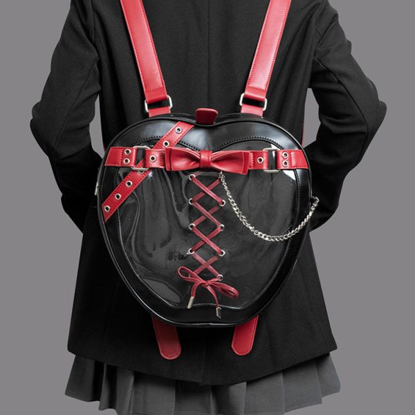 Gothic Apple Ita Backpack with Included Insert for Pin Display — ita backpack detail view