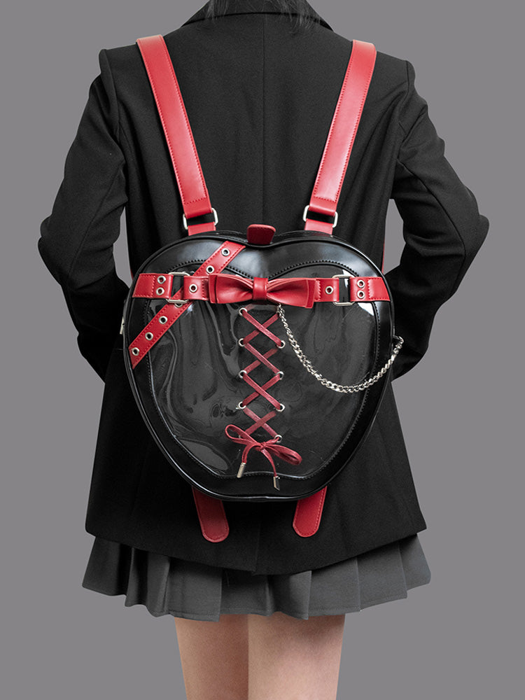 Gothic Apple Ita Backpack with Included Insert for Pin Display Gothic Apple Ita Backpack with Included Insert for Pin Display — ita backpack detail view