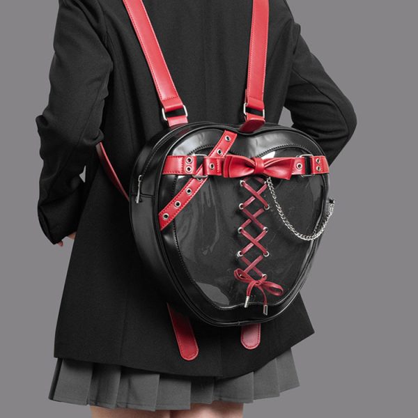 Gothic Apple Ita Backpack with Included Insert for Pin Display — ita backpack detail view