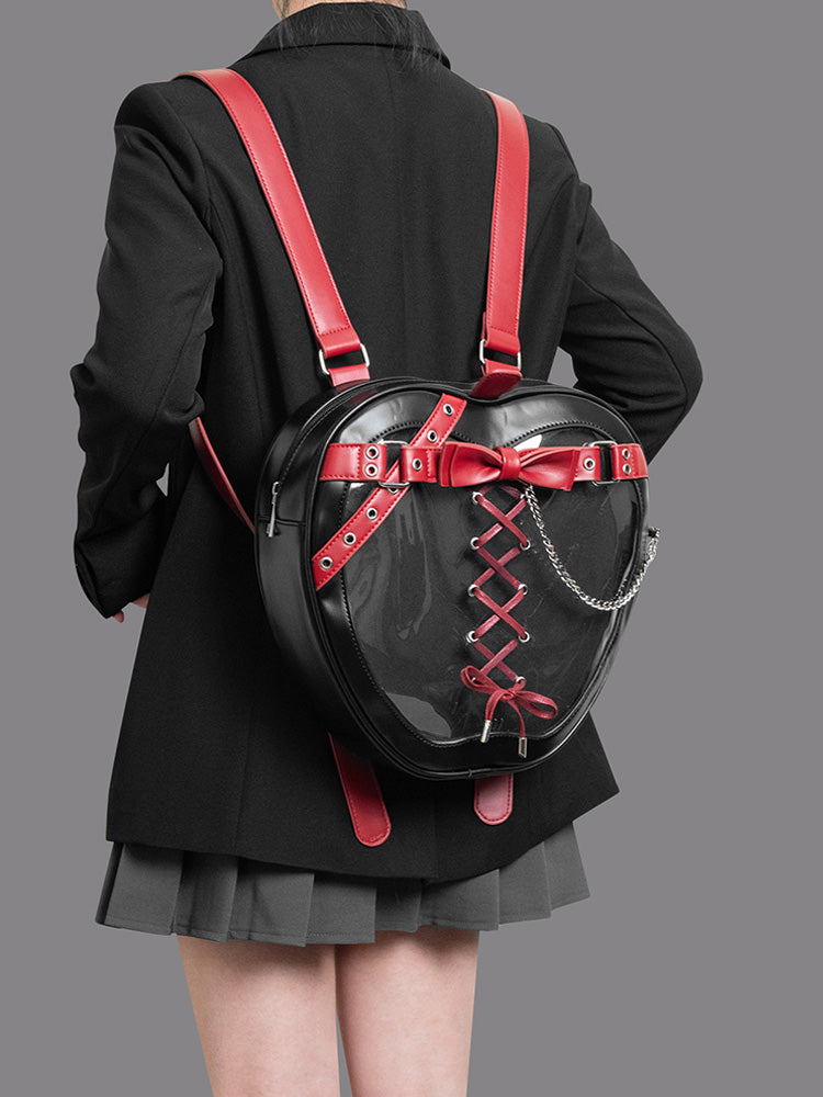 Gothic Apple Ita Backpack with Included Insert for Pin Display Gothic Apple Ita Backpack with Included Insert for Pin Display — ita backpack detail view